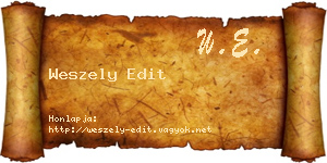 Weszely Edit névjegykártya